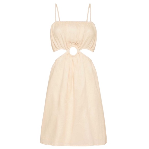 Faithfull the Brand Zuma Cut Out Linen Mini Dress Size 4 NWT - Picture 3 of 15